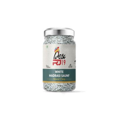 Desi RJ19 Fresh Whole White Sauf, Natural and Organic Mouth Freshner with Aroma, 200gm pack