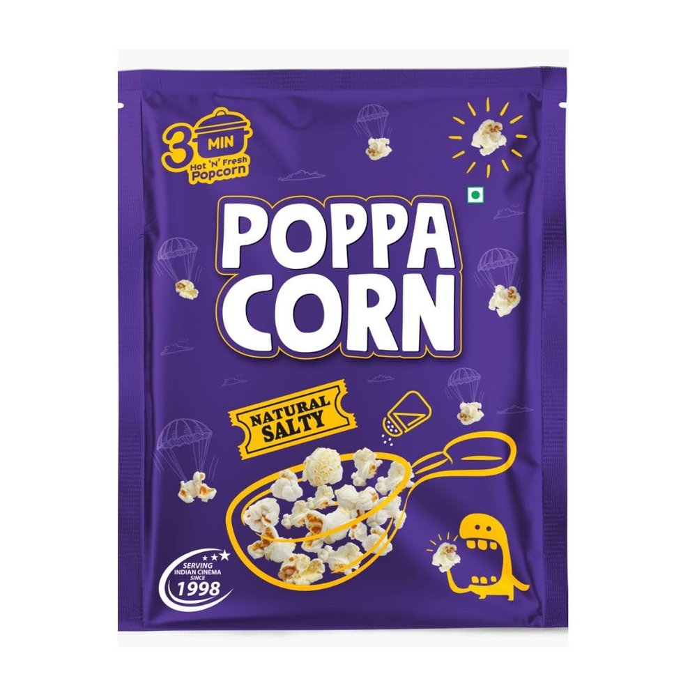 Poppacorn Instant Popcorn Hot 'N' Fresh Popcorn, Pouches 35Gms,Pack Of 20 Natural Salty