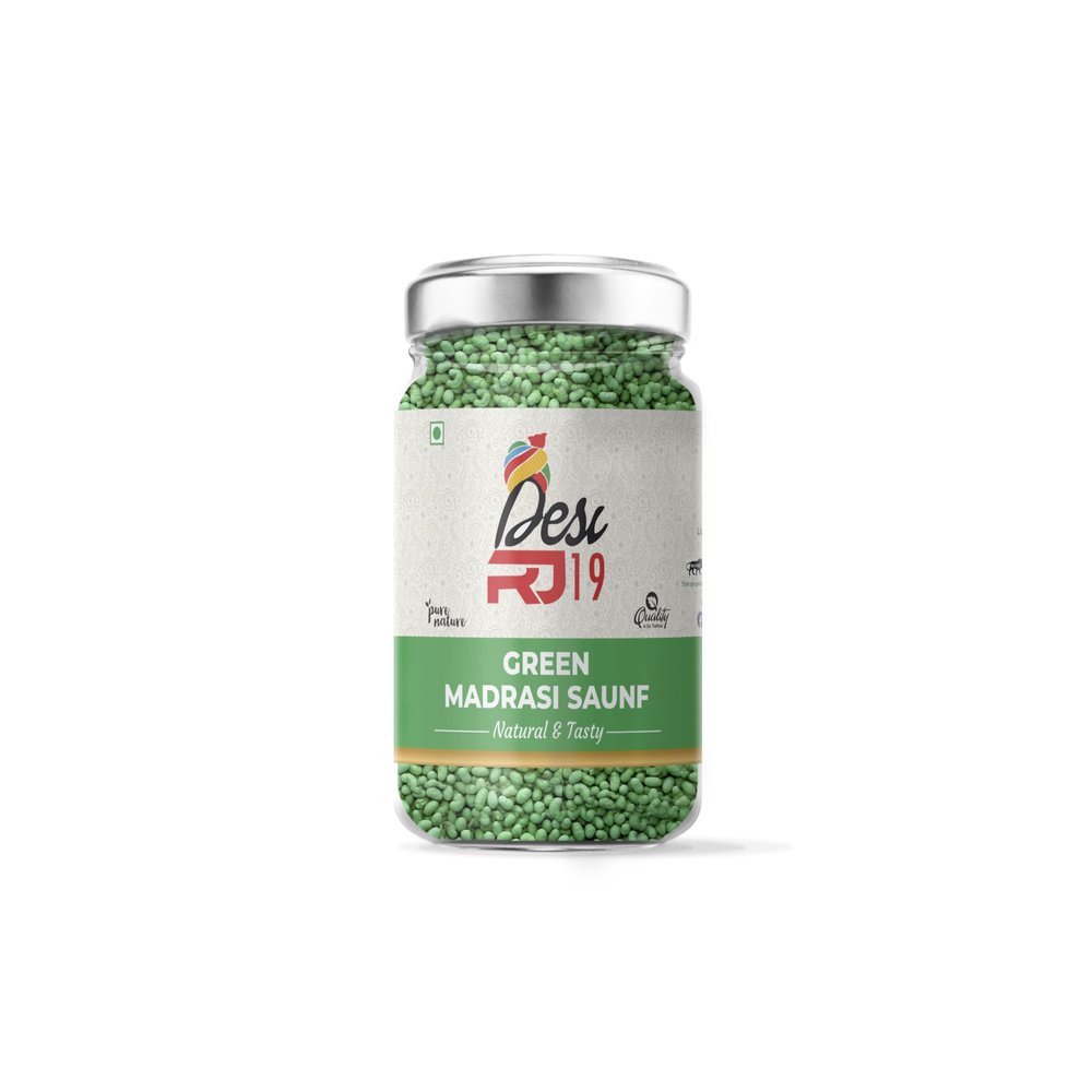 Desi RJ19 Fresh Whole Green Sauf, Natural and Organic Mouth Freshner with Aroma, 400gm pack