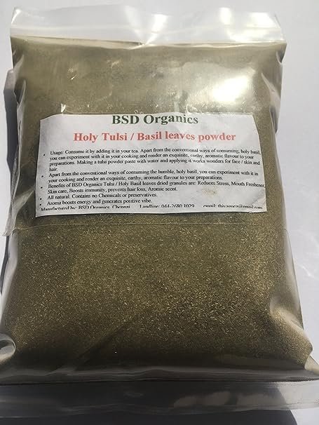 BSD Organics Edible/Holy Tulsi/Tulasi/Basil leaves powder- 50 gms
