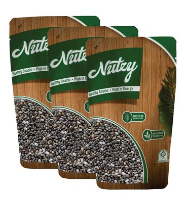 Nutzy Dried Fruits Nuts And Seeds (Chia Seeds, 600g (3x200g))