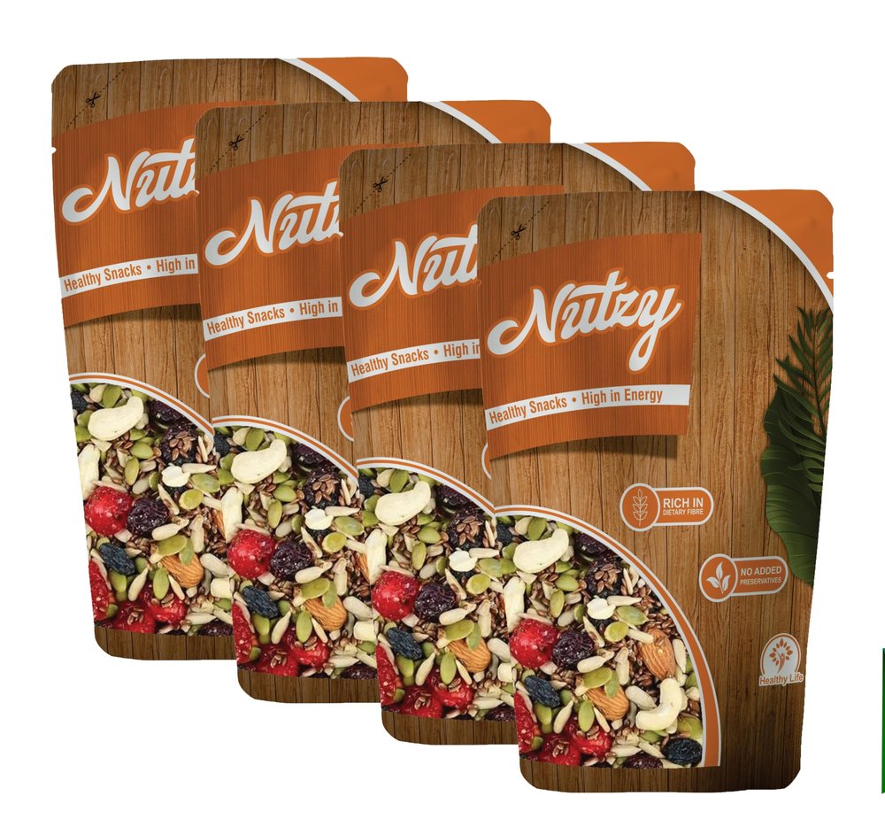 Nutzy Breakfast 1000 Grams (250gm X 4) Trail Mix with Dry Fruits, Berries & Protein-Rich Seeds | Power Snack Loved by Moms | Best for Active Kids & Office Professionals | Keeps You Full Energetic & Energized All Day.