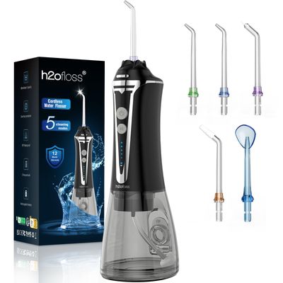 H2ofloss Water Dental Floss Cordless for Teeth-5 Modes Portable Oral Irrigator Braces,Rechargeable & IPX7 Waterproof Teeth Cleaner for Home Travel