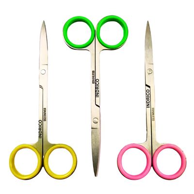 INDRICO Nose hair Scissor for Men & Women | Multipurpose Small Scissor Ideal for Moustache, Beard, Ear Hair, Eyelashes and Eyebrow Trimming Multicolor (Pack of 3)
