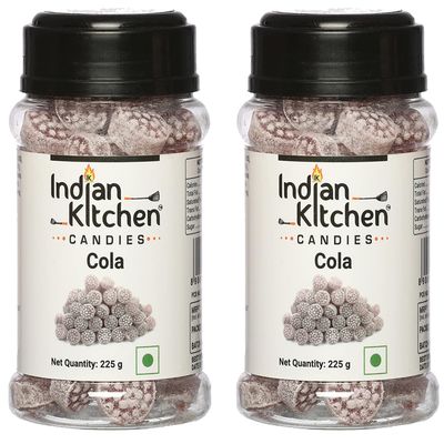 Indian Kitchen Cola Candy 225g (Pack of 2) | Refreshing & Fizzy Cola Flavoured Hard Candy | Sweet & Tangy Taste | Perfect for Snacking & Gifting