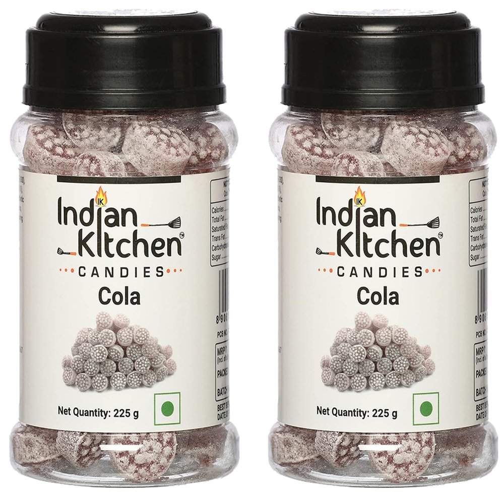 Indian Kitchen Cola Candy 225g (Pack of 2) | Refreshing & Fizzy Cola Flavoured Hard Candy | Sweet & Tangy Taste | Perfect for Snacking & Gifting
