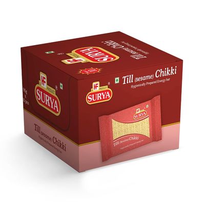 HF, SURYA 90gm Till Chikki (Pack of 10) (Total 90g x 10) |Sesame (Tilli) Chikki |Tillgud Chikki |Indian Sweet