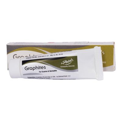 Dr Patel's Homeopathic Graphite Cream for Eczema & Dermatitis | Ointment for skin patches dryness and hardness - 25gm (Pack of 1)