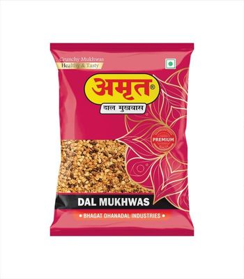 AMRUT Dal Mukhwas, (200gm x 4 = 800g) (Pack Of 4), Dhana Dal Mukhwas Digestive Crunchy and Tasty Mouth Freshener Traditional Refreshing Dhanadal Mukhwas Ready To Eat