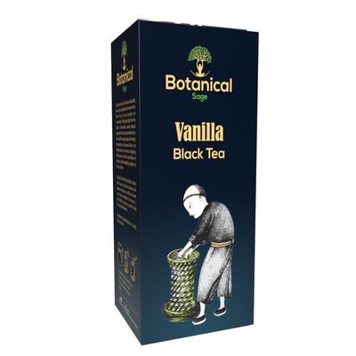 Botanical Sage- Vanilla Black Tea 40 Pyramid Teabags | Darjeeling Black Tea With Vanilla & Bluecorn Flower | Selelcted | Luxury Tea