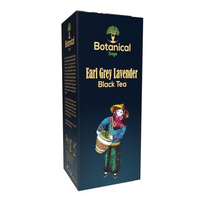 Botanical Sage- Earl Grey Lavender Black Tea 40 Pyramid Teabags | Darjeeling Black Tea With Lavender | Selelcted | Luxury Tea