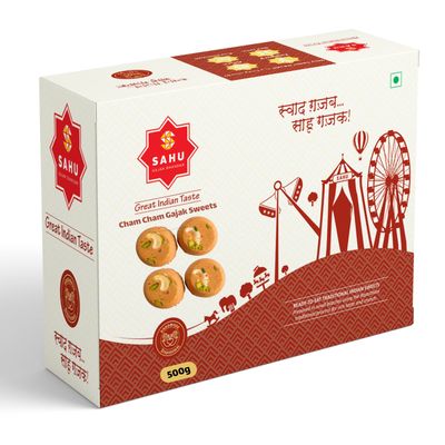 SAHU GAJAK BHANDAR Cham Cham Gajak Sweets 500g | Sesame & Jaggery Mithai | Til Chikki Barfi | Rajasthani Gajak | No Added Preservatives