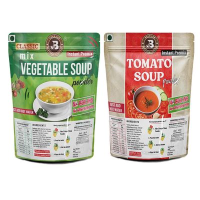 Brew Lab Mix Veg & Tomato Soup Powder Combo | Suitable For Vending Machine Instant Premix-50g X 2 (Pack of 2, 100 g)