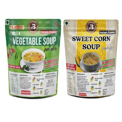 Brew Lab Combo Of Mix Veg & Sweet Corn Soup Powder Mix Just Add Hot Water Instant Premix-50gm X 2(Pack of 2, 100 g)