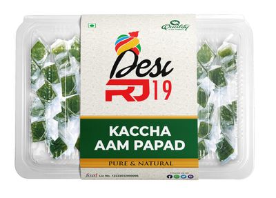 Desi RJ19 Tangy Delight Kachha Fresh Aam Papad-Authentic Indian Mango Fruit Flavor Papad, 400Gm Pack
