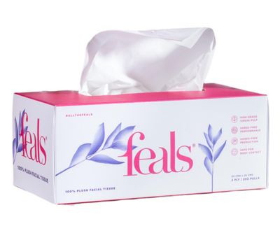 Feals 2 Ply Facial Tissue Paper Box - Pack of 1 (200 Pulls Soft & Absorbent)