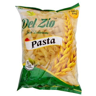 Del Zio Penne Pasta Durum Wheat Semolina Macroni, No Maida, High Protein Fiber, High Protein and Fiber, Healthy, Vegetarian, Natural Ingredients (400gm - Pack of 1)