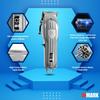 KIKI NEW GAIN NG-116 PLUS Salon Series Professional Cordless Hair Clipper Digital Display 6500 RPM Powerful rotary Motor High Carbon steel 4 Guide Comb Taper Lever Adjustment Runtime: 240 min, Silver view 2