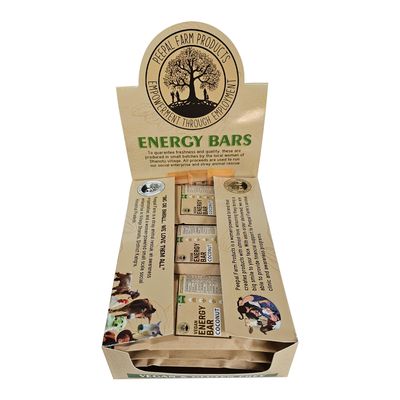 Peepal Farm Handmade Vegan Energy Bars Pack of 12 (50g each) Coconut flavour | No Added Sugar or Preservatives or Artificial Flavors