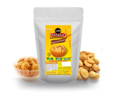 Sish Desi Pure Bengali Lal Gur Batasha 400 grams | Fresh Sugar & Jaggery Drop Batasa for Diwali Puja Prasad | Gud Pooja Patasha | Sweet Gurar Patasa (Jaggery, Small)