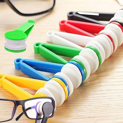 PRIMEFAIR Mini Sun Glasses Eyeglass Microfiber Spectacles Cleaner Soft Brush Cleaning Tool Mini Microfiber Glasses Eyeglasses Cleaner Cleaning Clip (Multicolor) Pack of 7