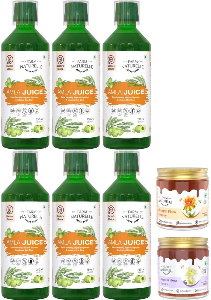 Farm Naturelle - Amla Juice 750ml X 6 | Rich in Vitamin C | Supports Immune System |90 Day's Pack