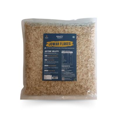 Healthy Indian Millet - Roasty Tasty Roasted Jowar Flakes (500g) | Long-Lasting Energy | Gluten-Free, High Fiber, Export Quality | Home-Cooked Meal Ingredient | No Added Preservatives