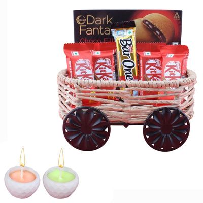 SFU E Com Delicious Barone With Loaded Yummy Kitkat Chocolate Hamper| Diwali Chocolate Gift | Premium Diwali Concreate Diya with Chocolate Hamper | Chocolate Gift Hamper | 1500
