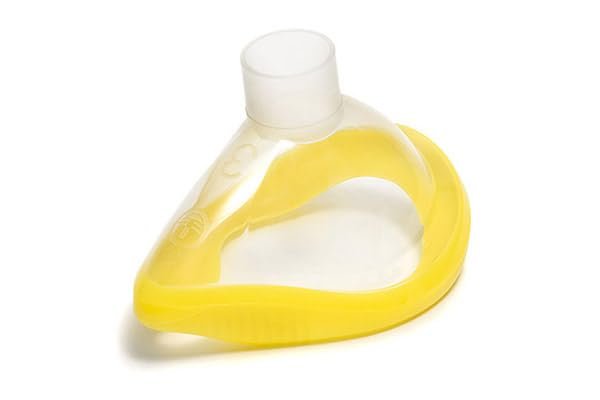 Intersurgical ClearLite anaesthetic face mask, size 3, small adult,colour-yellow, no hook ring, 22F