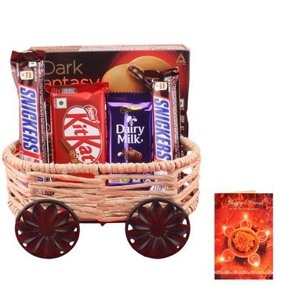 SFU E Com Crunchy Blast With Choco Fills | Diwali Chocolate Gift | Premium Diwali Greeting Card with Chocolate Hamper | Chocolate Gift Hamper | 1433