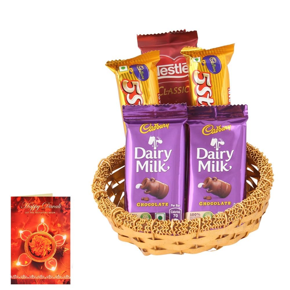 SFU E Com Milky Cabdury With Classic Nestle Chocolate| Diwali Chocolate Gift | Premium Diwali Greeting Card with Chocolate Hamper | Chocolate Gift Hamper | 1206
