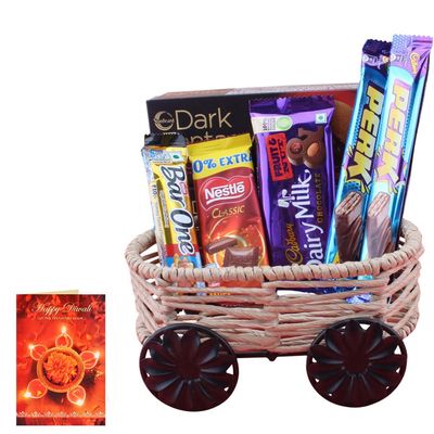 SFU E Com Delicious Friut & Nut With Rich Choco Fills| Diwali Chocolate Gift | Premium Diwali Greeting Card with Chocolate Hamper | Chocolate Gift Hamper | 1482