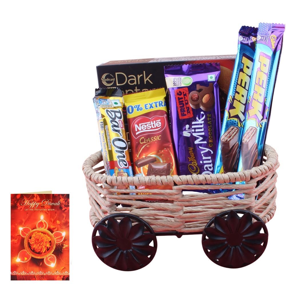 SFU E Com Delicious Friut & Nut With Rich Choco Fills| Diwali Chocolate Gift | Premium Diwali Greeting Card with Chocolate Hamper | Chocolate Gift Hamper | 1482