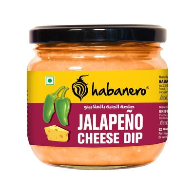 Habanero Jalapeno Cheese Dip 300gm | Use as a Salad Dressing, Dip, Spread on Bread for Cheesy Creamy Sandwich, 100% Vegetarian I Extra Creamy and Delicious I With A Kick of Jalapeno