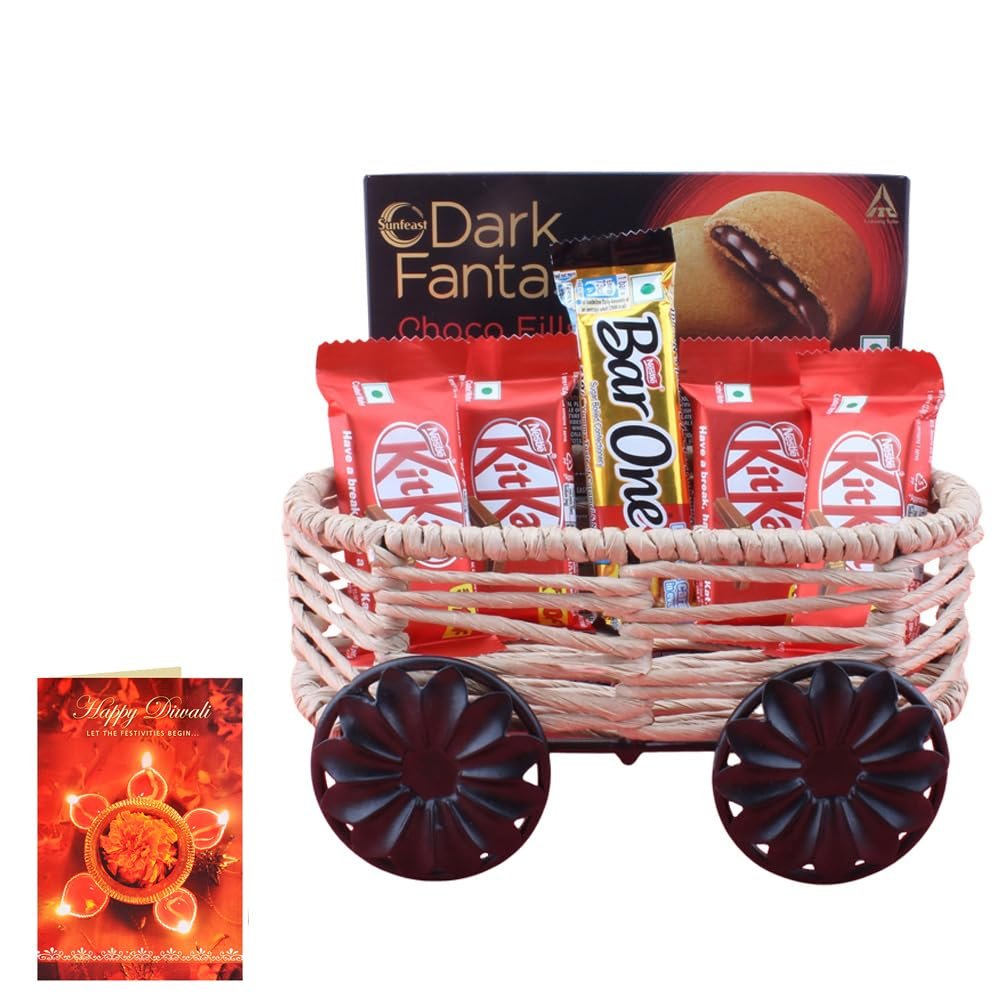 SFU E Com Delicious Barone With Loaded Yummy Kitkat Chocolate Hamper| Diwali Chocolate Gift | Premium Diwali Greeting Card with Chocolate Hamper | Chocolate Gift Hamper | 1500