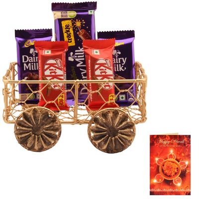 SFU E Com Milky And Crunchy Gifft Hamper | Diwali Chocolate Gift | Premium Diwali Greeting Card with Chocolate Hamper | Chocolate Gift Hamper | 1321