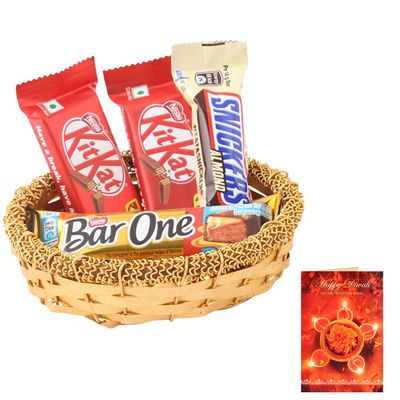 SFU E Com Crunchy Kitkat With Caramel Chocolate Hamper| Diwali Chocolate Gift | Premium Diwali Greeting Card with Chocolate Hamper | Chocolate Gift Hamper | 1191