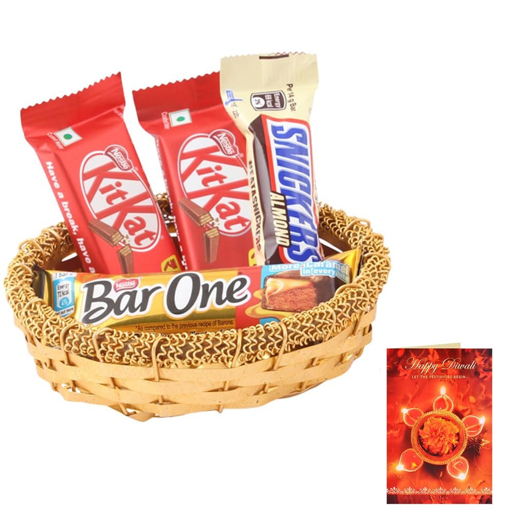 SFU E Com Crunchy Kitkat With Caramel Chocolate Hamper| Diwali Chocolate Gift | Premium Diwali Greeting Card with Chocolate Hamper | Chocolate Gift Hamper | 1191