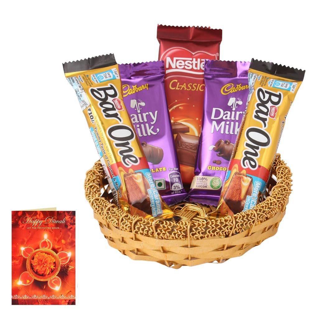 SFU E Com Cheerful Chocolate Delighted Hamper| Diwali Chocolate Gift | Premium Diwali Greeting Card with Chocolate Hamper | Chocolate Gift Hamper | 1208