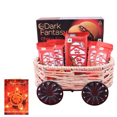 SFU E Com Overloaded Crunchy Kitkat Hamper| Diwali Chocolate Gift | Premium Diwali Greeting Card with Chocolate Hamper | Chocolate Gift Hamper | 1472