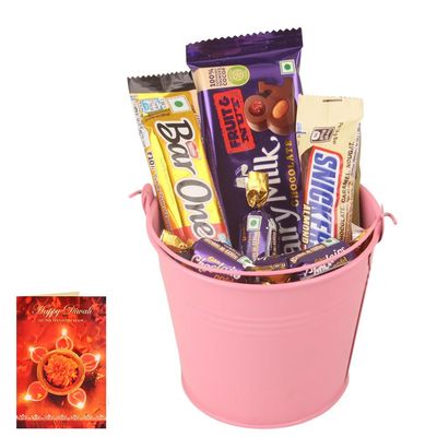SFU E Com Overloaded With Caramel Blast| Diwali Chocolate Gift | Premium Diwali Greeting Card with Chocolate Hamper | Chocolate Gift Hamper | 1272