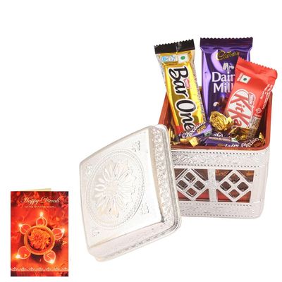 SFU E Com Milkly And Caramel Blast In Desginer Box| Diwali Chocolate Gift | Premium Diwali Greeting Card with Chocolate Hamper | Chocolate Gift Hamper | 1282