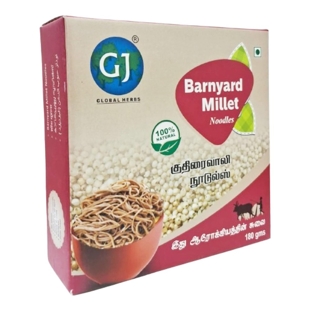GJ GLOBAL HERBS Barnyard Millet Noodles - No Maida | Not Fried Barnyard Millet Kuthiraivaali Healthy Noodles (180g)