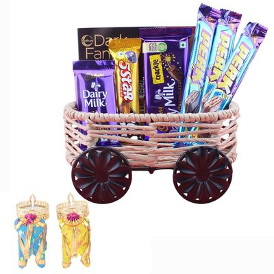 SFU E Com Overloaded Cadbury Chocolate Hamper| Diwali Chocolate Gift | Premium Diwali Elephant Diya with Chocolate Hamper | Chocolate Gift Hamper | 1550