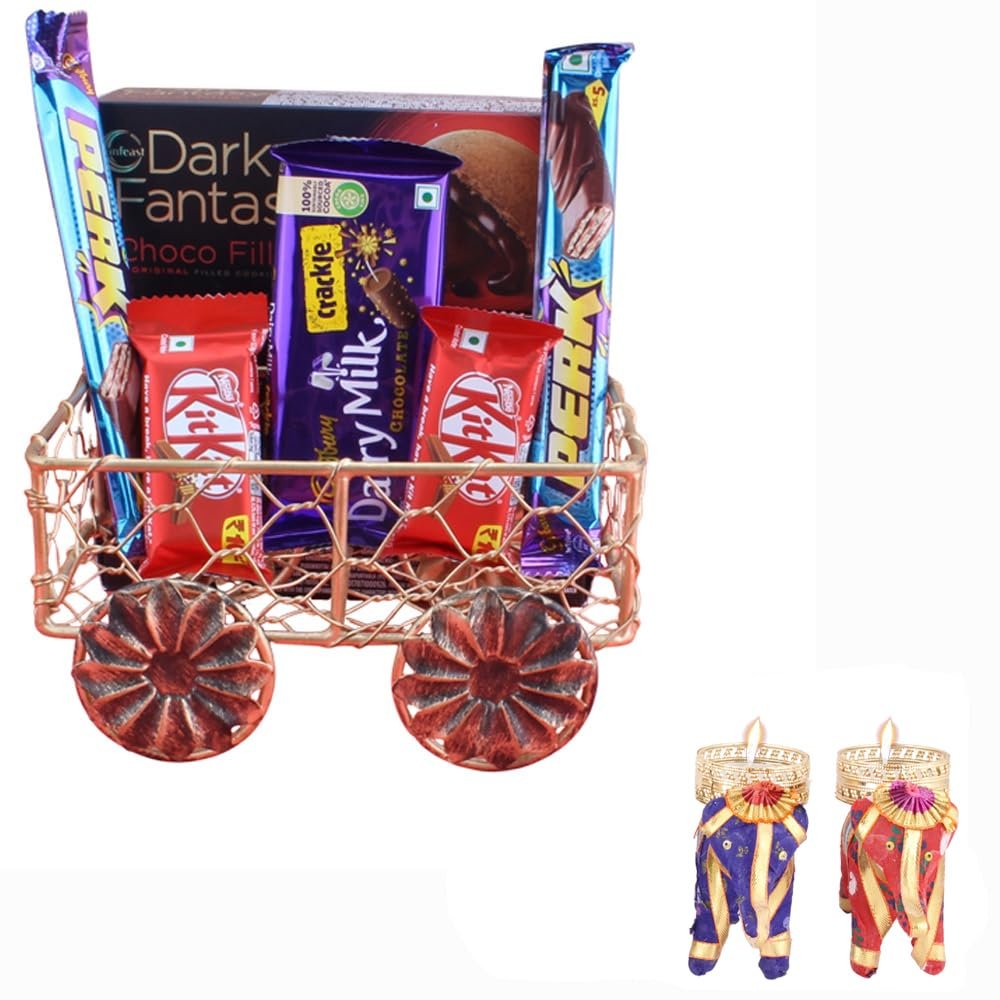 SFU E Com Crunchy And Blasty Premiuim Chocolates Hamper| Diwali Chocolate Gift | Premium Diwali Elephant Diya with Chocolate Hamper | Chocolate Gift Hamper | 1419