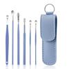 STAR WORK 6 Pcs Ear Pick Earwax Removal Kit, Ear Cleansing Tool Set, Ear Curette Cleaner, 360 Spiral Design Ear Canal Cleaner Stainless Steel Storage Box Portable Kit Home And Travel (Blue) view 1