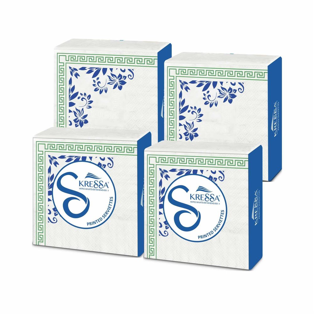 Kressa Printed Napkins For Party | 2 Ply Printed Tissue Paper Napkins (Pack Of 4)