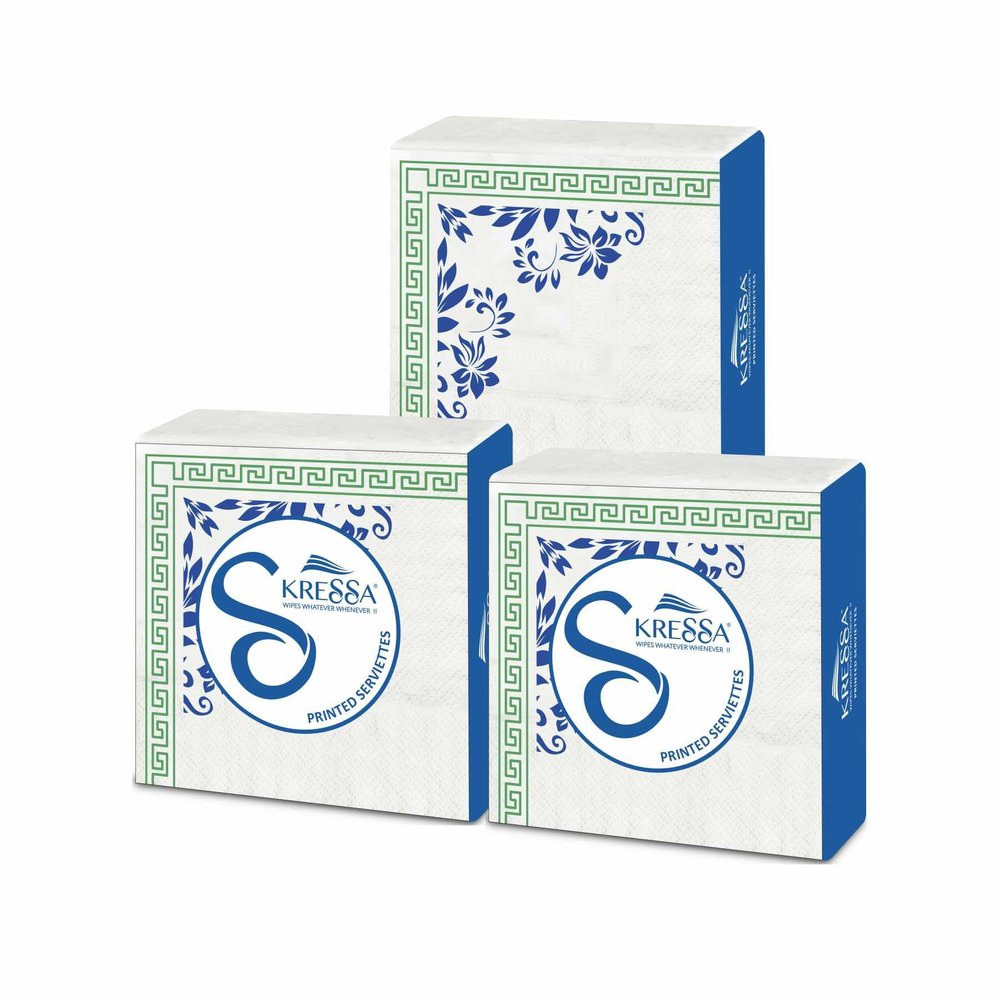 Kressa Printed Paper Napkins | 2 Ply Printed Tissue Paper Napkins (Pack Of 3)