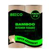 Beco Bamboo - 2 Ply Kitchen Tissue/Towel Roll | 120 Pulls (60 pulls x 2 Rolls) | 100% Eco-Friendly - Pure Bamboo Pulp |Soft & Super Absorbent | Food Safe & Chemical Free Tissue Papers view 1