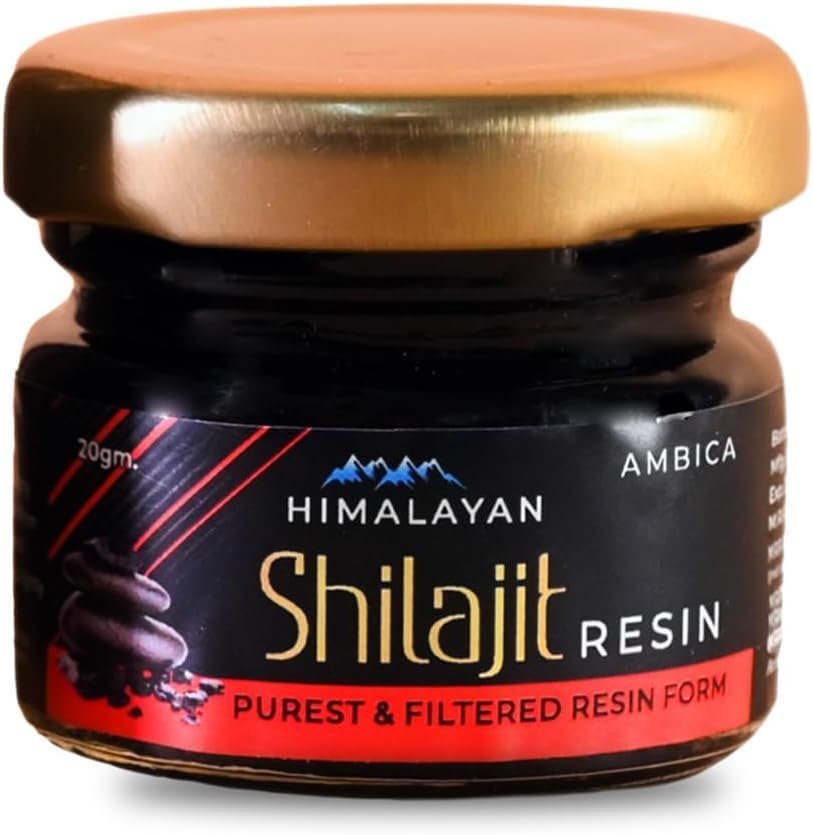 Ambica Himalayan Shilajit/Shilajeet Resin 20g - For Endurance and Stamina | Purest and Filtered Resin Form | For Strength, Stamina And Energy